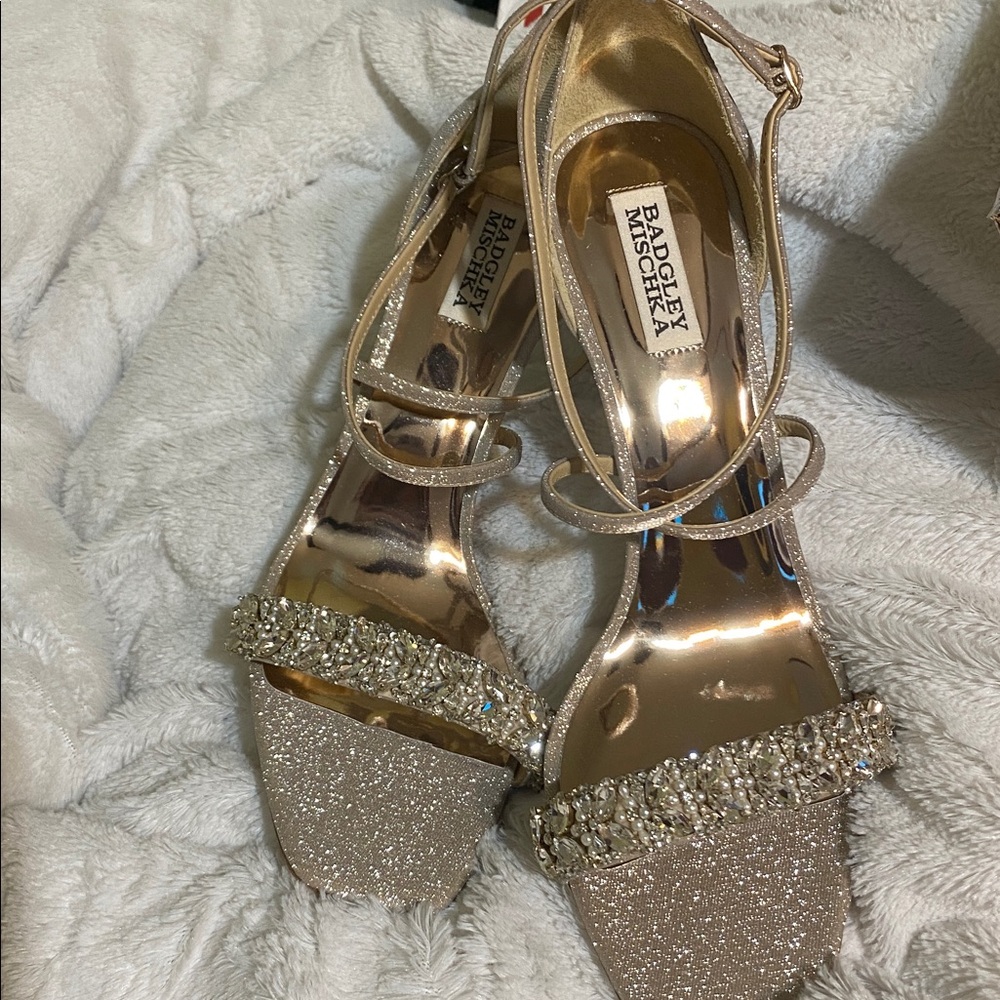 Badgley Mischka Sparkling Gold Sandals